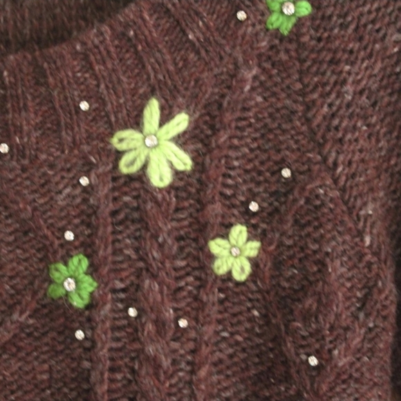 Free people brown sweater with embroidery - Picture 4 of 8